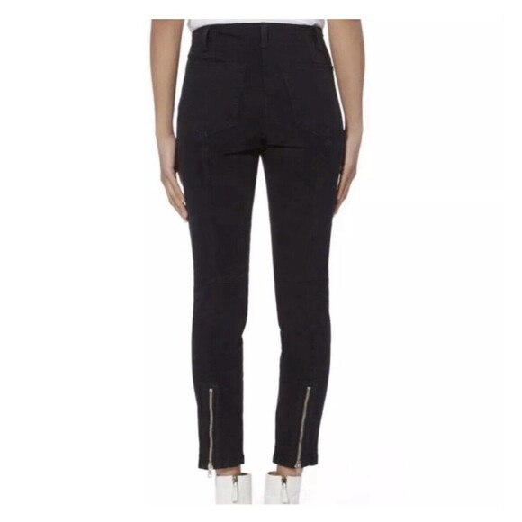 A.L.C 8 Washed Black Quintin Stretch Cotton Front Zip Slim Pants Moto Minimalist - Picture 12 of 16